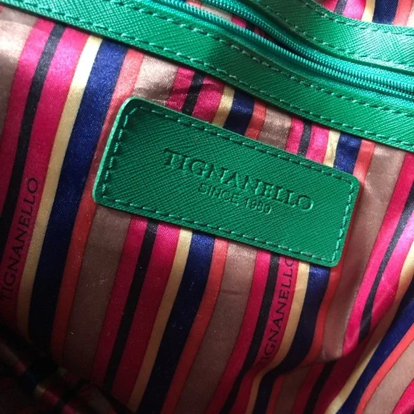 Tignanello Green Leather Handbag - Picture 2 of 8